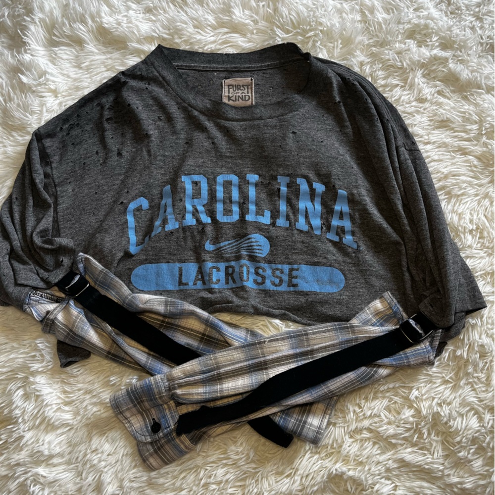 First of a kind distressed crop top